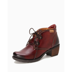 休闲红色头层牛皮革圆头女式休闲鞋