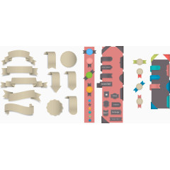 丝带徽章包角标签矢量素材