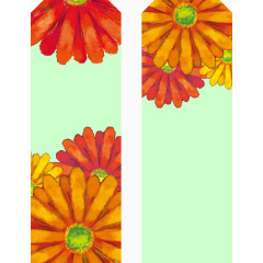 矢量手绘书签素材花朵