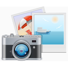 旅游相片照相机立体矢量图