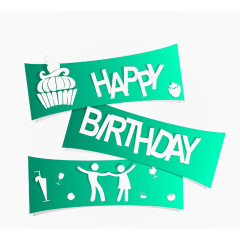 生日快乐艺术字免扣素材