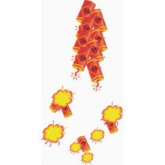 有质感的红色鞭炮元素