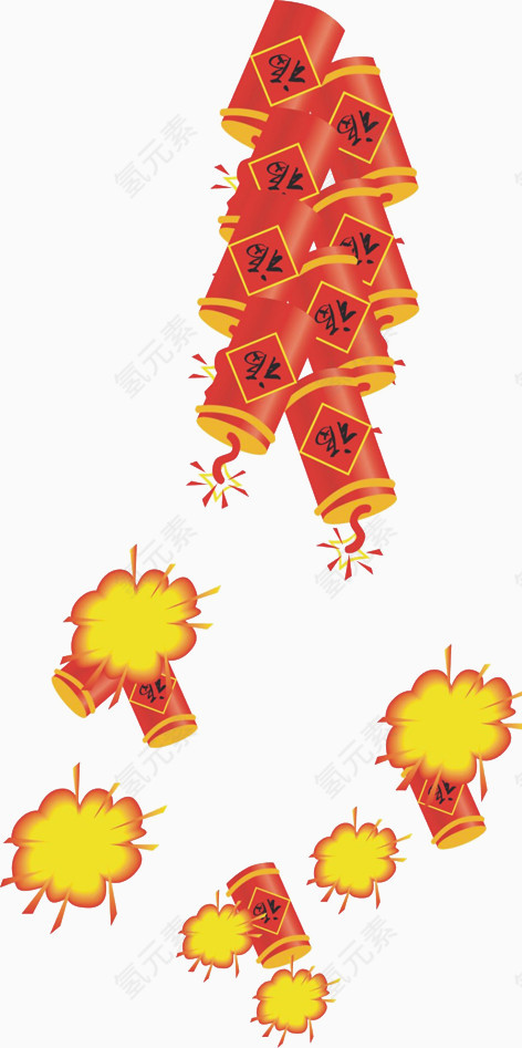 有质感的红色鞭炮元素