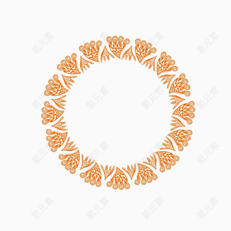 圆形佛教花纹
