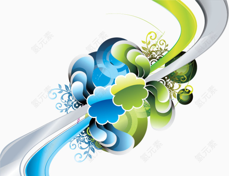 缤纷多彩时间花纹潮流元素