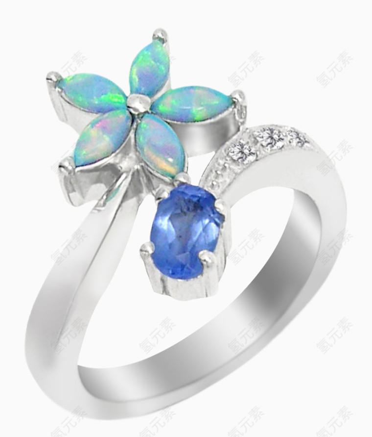 花瓣宝石装饰戒指