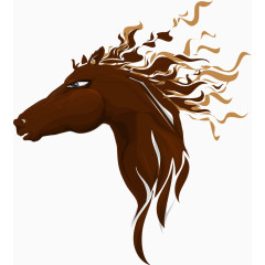 矢量手绘复古马头