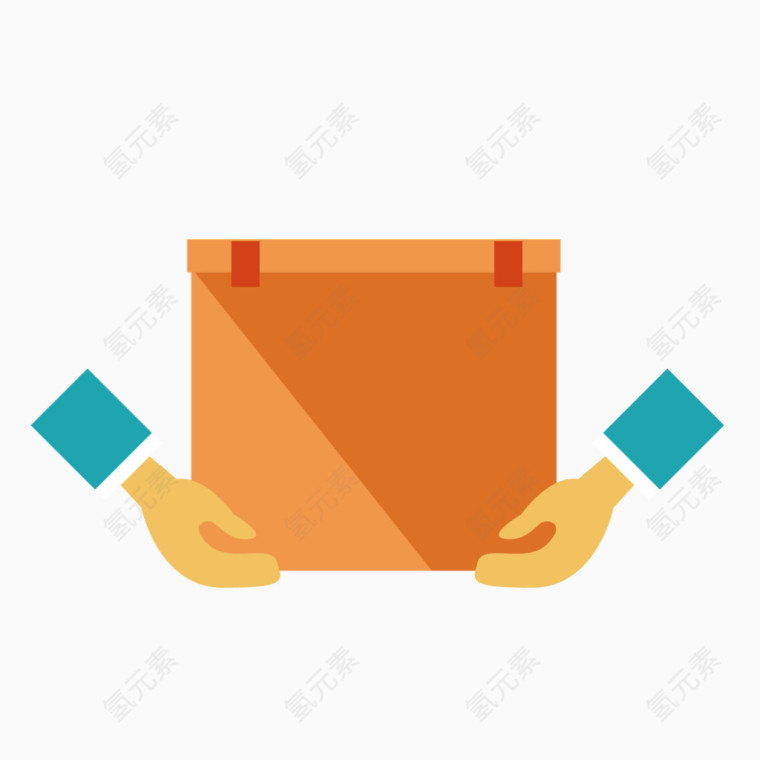 矢量同城速递卡通手捧货物