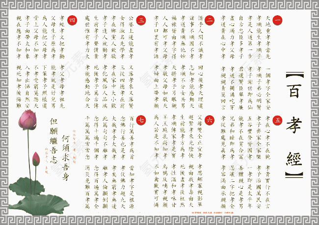 中国风教育百孝经图文素材