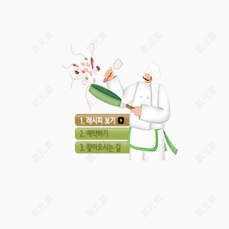 韩国厨师矢量图