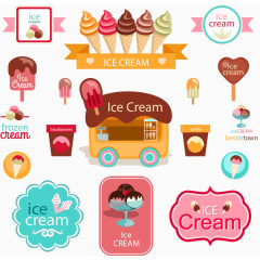 冰淇淋标签矢量设计