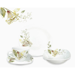 漂亮的茶杯和盘子