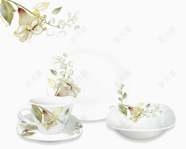 漂亮的茶杯和盘子