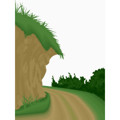 矢量手绘山崖
