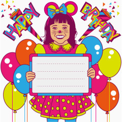矢量生日女孩派对