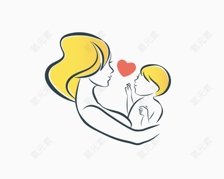 母婴互动矢量