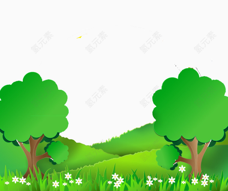 山间的风景剪贴画矢量素材