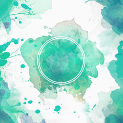 绿色水彩底自义定边框
