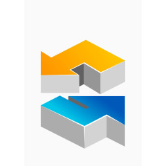 矢量立体四方循环箭头