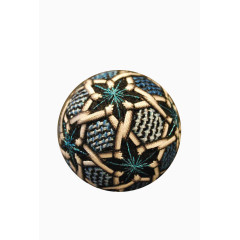 蓝色花朵手鞠球矢量