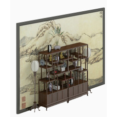 屏风架子隔断装饰免抠图片