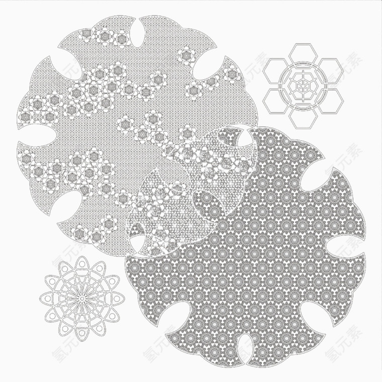 灰色圆形花纹
