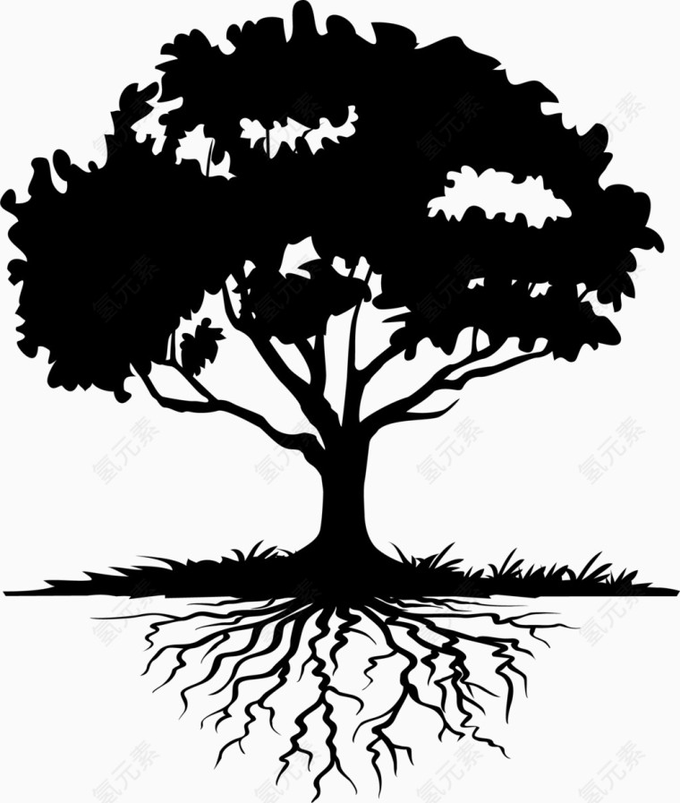 大树矢量广州剪影素材