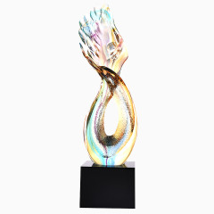 梦想腾飞玻璃奖杯