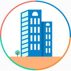 h5素材卡通商业大楼