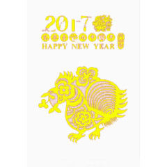 黄色金鸡春节装饰元素