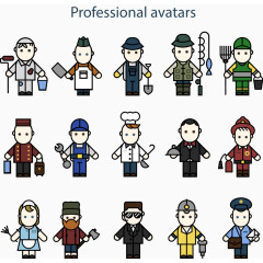 15款卡通职业人物矢量素材
