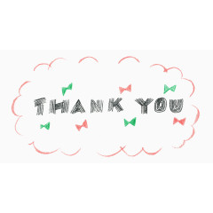 手绘网店谢谢你语气装饰元素