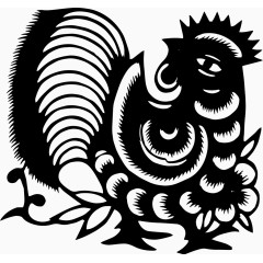 2017年矢量黑色生肖鸡