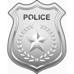 矢量银色警察徽章