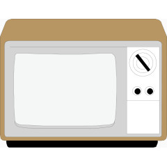 黑白电视机矢量素材