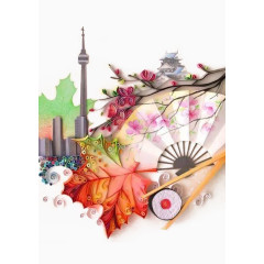 扇子梅花建筑物