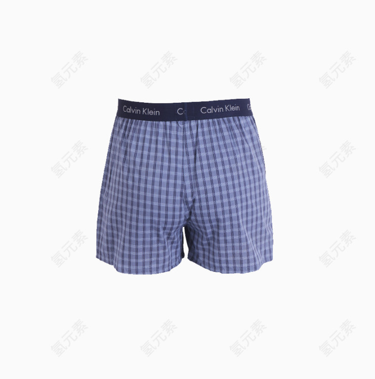 卡文克莱蓝色格子平角内裤背面