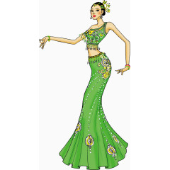 傣族少女元素免费下载