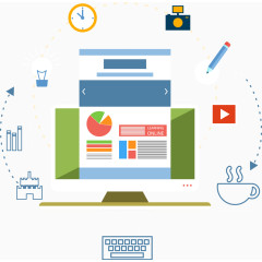 网络工作生活创意设计矢量图