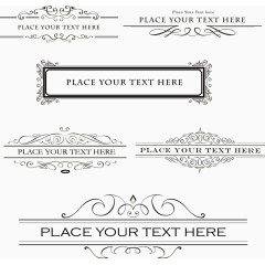 简约风格的欧式矢量花纹边框