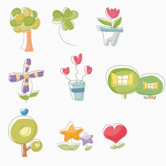 矢量艺术植物小树