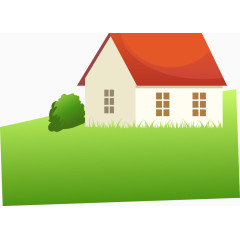 草地上的小房子背景矢量图