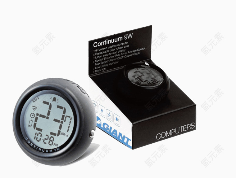 捷安特正品CONTINUUM9W圆形山地自行车背光无线码表骑行装备