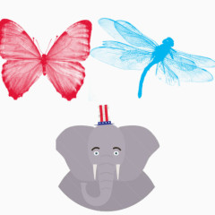 灰色大象头像设计