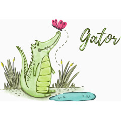 矢量图一只鳄鱼