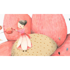 小清新女孩创意插画