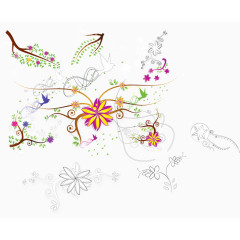 矢量图灿烂的花朵