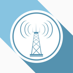 装饰蓝色信号发射图案