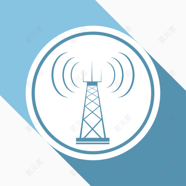 装饰蓝色信号发射图案