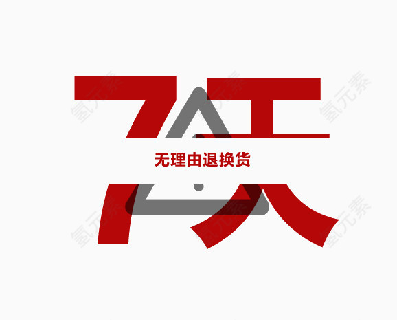 无理由退换货艺术字